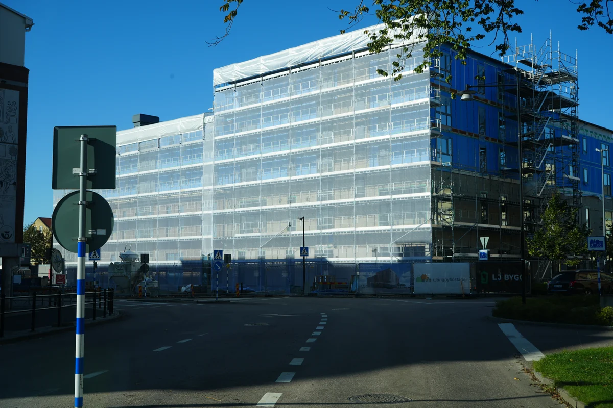 Dressinen i Ljungby under byggskedet.